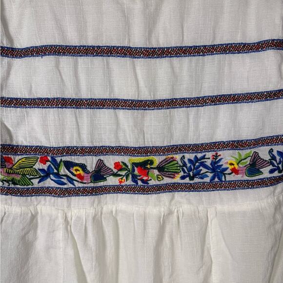 Anthropologie Vanessa & Virginia Embroidered Boho High Low Peasant Top Sz 6 - Picture 8 of 15